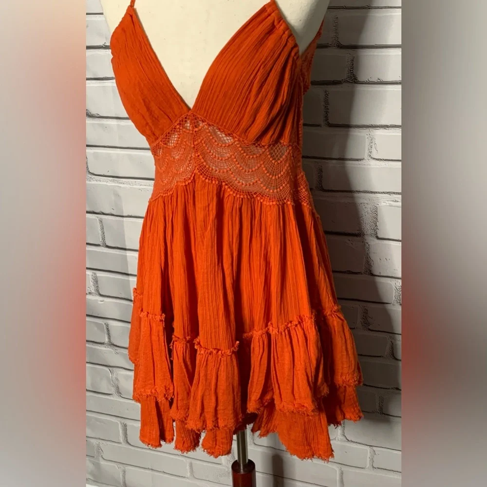 Free People 200 Degrees Lace Embellished Mini Dress - Picture 6 of 10